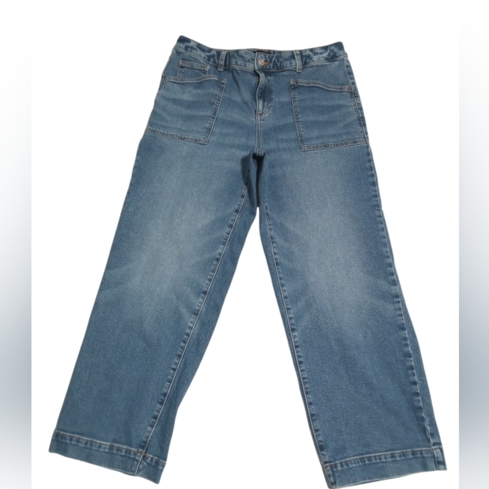 Talbots Mid Rise Straight Leg Ankle Jeans Classic Blue Denim Everyday Wear SZ 10